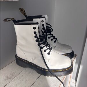 Dr. Martens White Leather Combat Boots